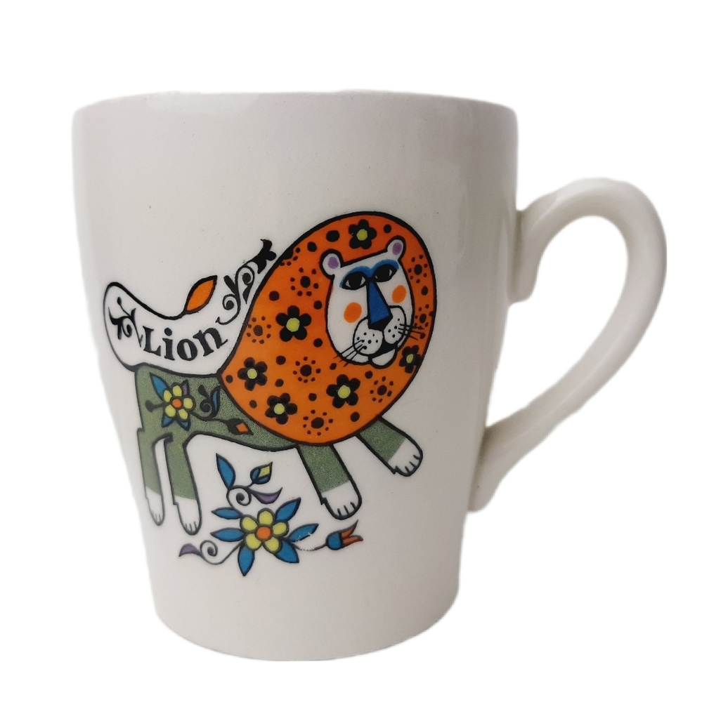 🍒 Vintage England 1970 Lion Kids Mug Cup